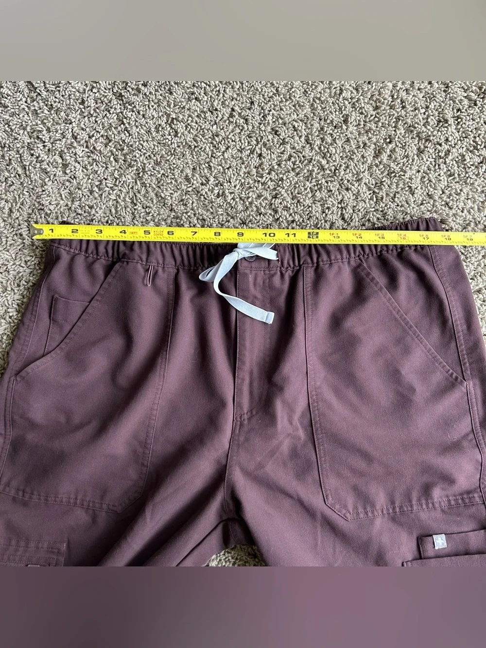 FIGS Cairo Scrub Pants Mens XL(36x32) Burgundy Cargo Technical Nurse Medical